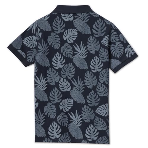 Image of Alan Jones Clothing Boys Regular Fit All Over Print Polo T-Shirt | Cotton Blend | Ribbed Hems | Ages 6-16 Years