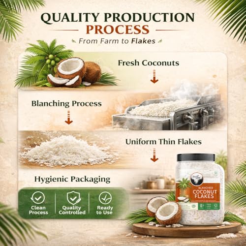Image of Forest Found Unsweetened Coconut Flakes (400g) | Pure Nariyal Burada for Ladoo, Barfi & Baking | Desiccated Coconut Powder for Macaroons, Cookies & Cakes | Rich in Vitamin E & Healthy Fats |Shredded Coconut