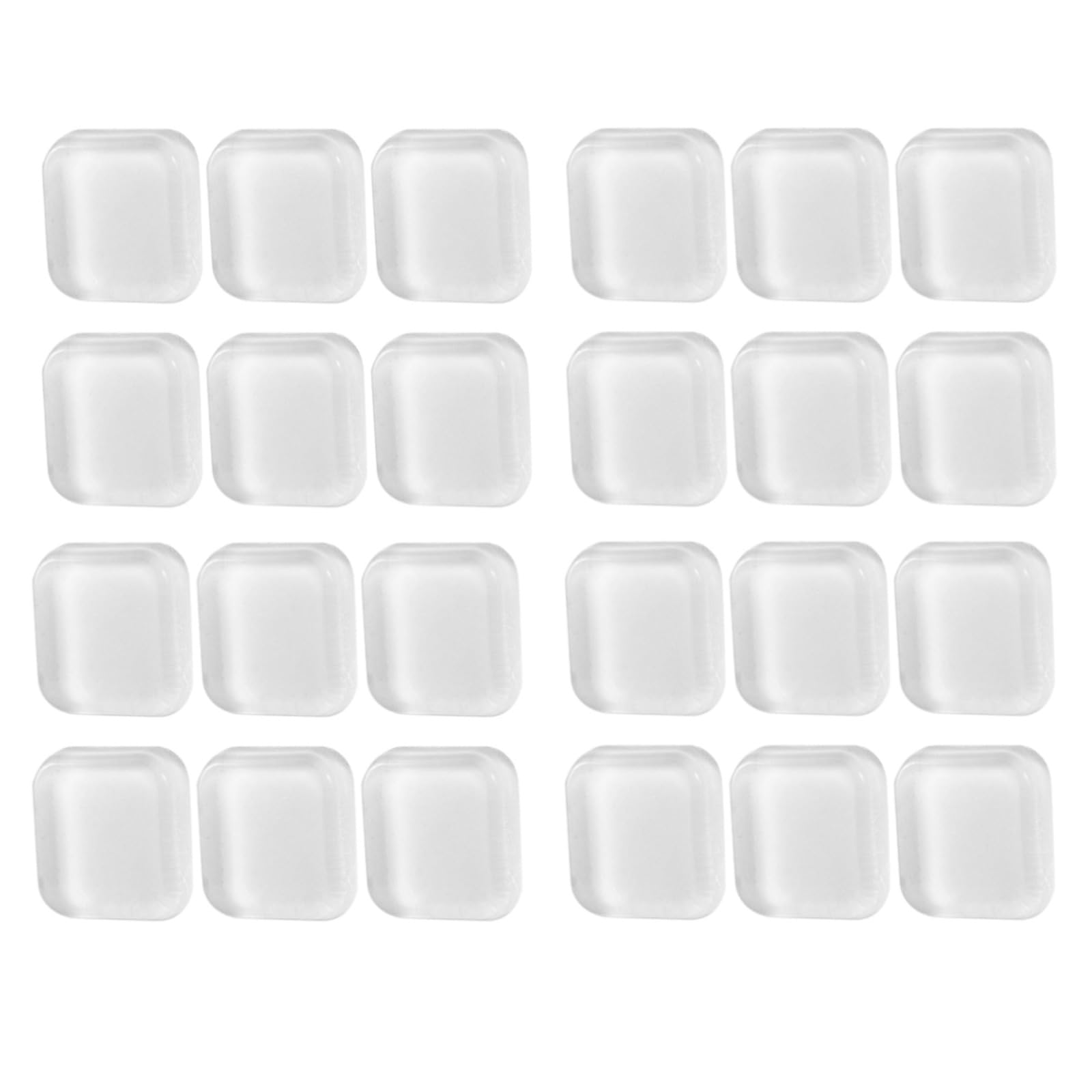 Moedweuo 24Pcs Clear Wall Protectors Pads, Self Adhesive Rubber Wall Guards For Door Handles & Furniture, Transparent Square Bumper Pads For Preventing Wall Damage