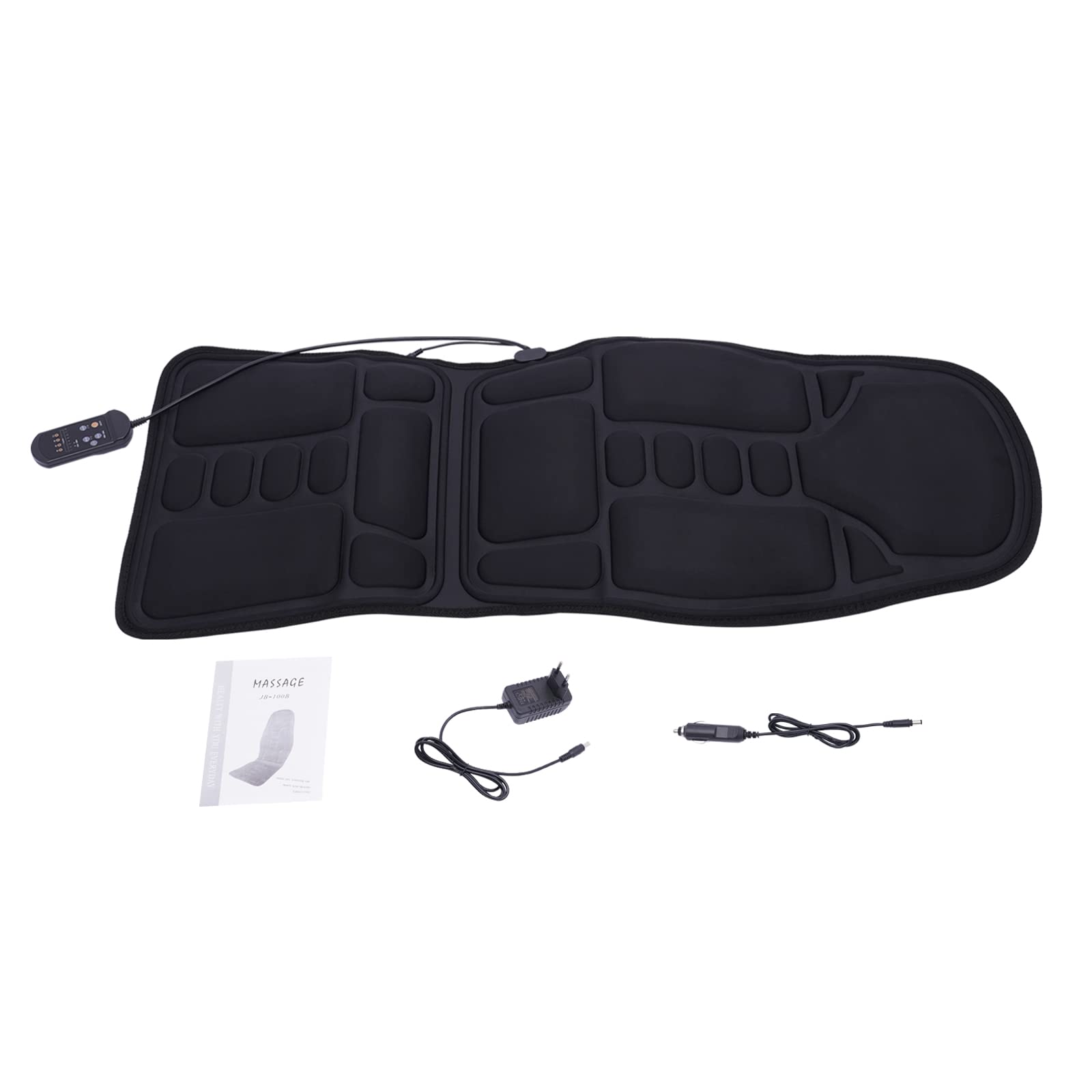 Housse de siège de massage avec fonction de chaleur et de vibration Masseur de dos pliable pour chaises Coussin de massage avec 8 fonctions de massage puissantes pour hommes/femmes/mère/père