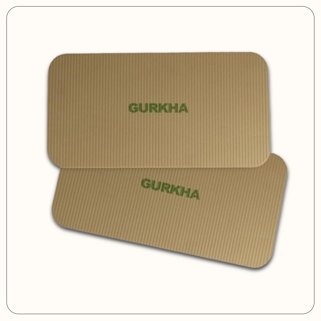 GURKHA 13mm Support Pad |Set of 2| Extra Support Cushion for Yoga & Floor Workouts | Enhanced Knee, Elbow & Wrist protection| Non-slip Joint comfort| Ultra Portable Fitness Pad- Raw Earth | 2X1 ft-image-34