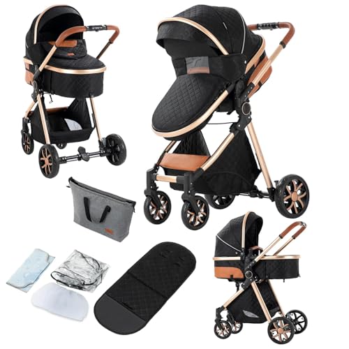 2 in 1 Baby Stroller, Convertible Pram, Reversible Standard Stroller, Portable Baby Buggy, Infant...