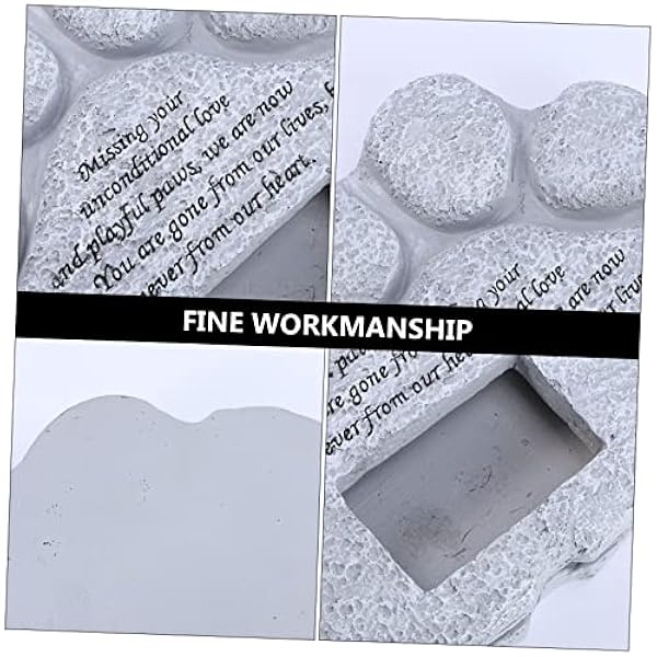 Amosfun 1Pc Huisdier Grafsteen Huisdier Graf Markers Huisdier Grafsteen Voor Hond Dier Gedenkteken Hond Graf Marker Huisdier Geheugen Opstapje Hond Gedenkteken Outdoor Huisdier Tuin Hars