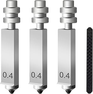 3PK 0,4MM Heißend-Düse für Anycubic Kobra X Integrierte Düse Schnellwechsel gehärtete Stahl-Düse mit zusätzlichem 1 Stück Düsenbürste Hochdurchsatz Hochgeschwindigkeits-Druckkopf