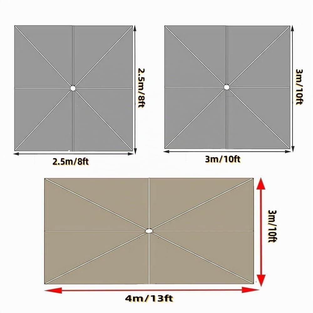 250x250cm Toile De Rechange pour Parasol Déporté, Tissu De Rechange pour Parasol De Terrasse, Couverture De 8 Baleines(Beige,2.5x2.5m (8x8ft))