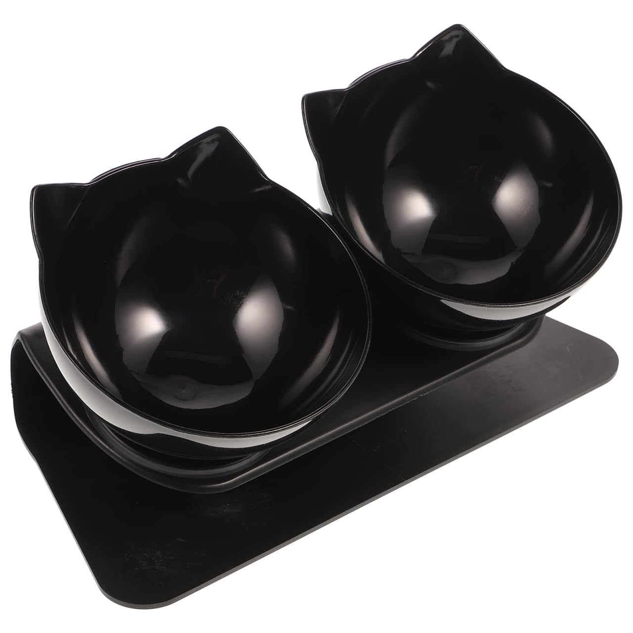 FRCOLOR Elevated Tilted Cat Bowls 15° Tilted Plastic Raised Bowl Anti Vomiting Dish Feeder for Cats Small Dogs