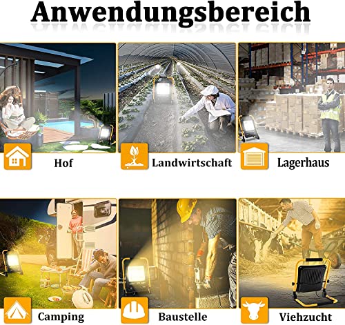 Baustrahler Uisebrt LED 200W Kaltweiß mit Standgestell