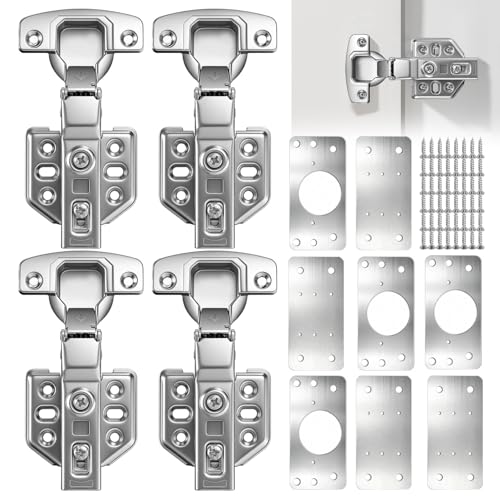 Kit de réparation de Charnière Porte Placard 12 pièces Charniere Porte Placard Cuisine Lourde en acier inoxydable 304 à Plaque Reparation Charniere Porte...