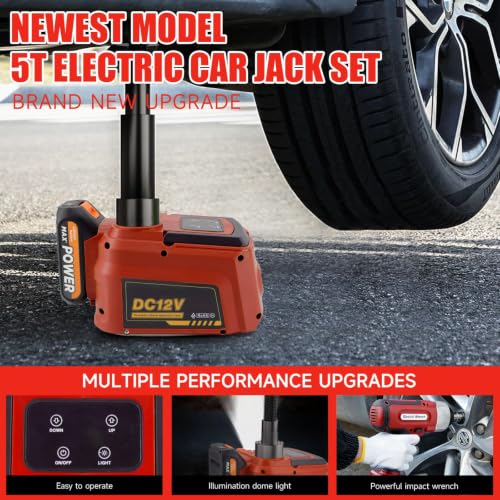 Image of E-HEELP Cordless Electric Floor Jack Kit 5 Ton with Remote, Wrench and LED