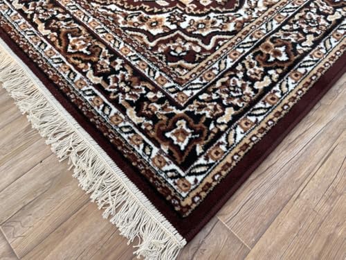 Image of TTC THREAD & TEXTURE CARPET Traditional Comfort: Power-Loomed Carpets for Living Room- Every Space Area Rug Color Brown Size 7x10 Feet (210x300cm)