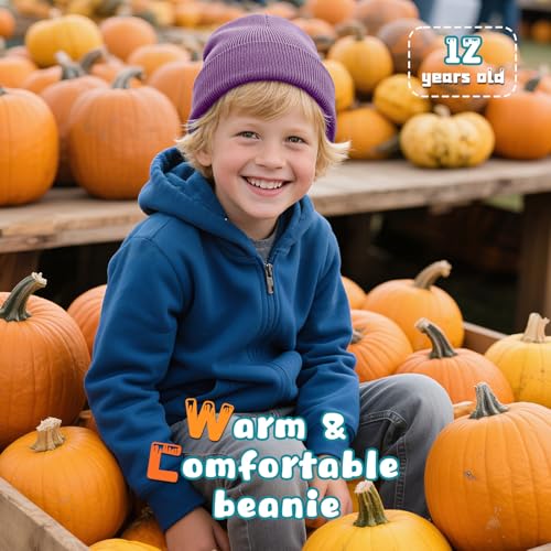 Image of ZOORON Kids Beanie Boys Girls Beanies Children Winter Hats Children Knit Warm Caps Kids Soft Beanie Cap