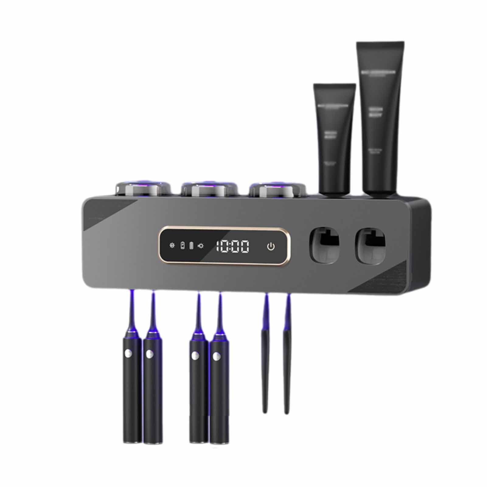 Portacepillos de Pared con Ventilador de Secado y Temporizador de 6 Minutos Dispensador de Pasta de Dientes Recargable