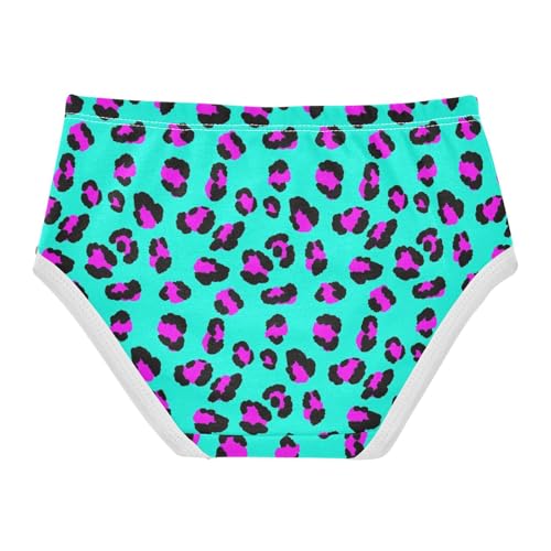 Joisal Pink Leopard Black Spots Teal Panties for Girl Girls Underwear Toddler Cotton Fun Print Briefs Undies Kids 2t2