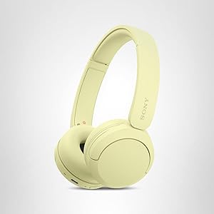 Sony WH-CH520 Wireless Headphones Bluetooth On-Ear Headset with Microphone and up to 50 Hours Battery Life with Quick Charging, Butter Yellow