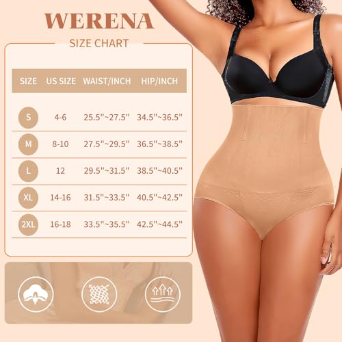Image of Werena Tummy Control Shapewear Panties For Women Seamless High Waist Shaping Body Shaper Girdle Underwear