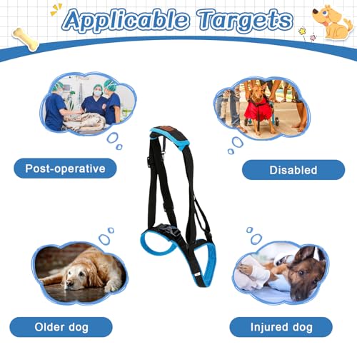 DogLemi Dog Lift Harness Portable Lifting Sling Support Strap Help Dogs with Weak Rear Legs Back for Small Large Dogs Surgery Recovery Walking Pain Relief… - Thumbnail 6