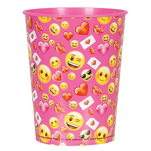 Unique Party 55566 - 16oz Emoji Valentine Plastic Cup