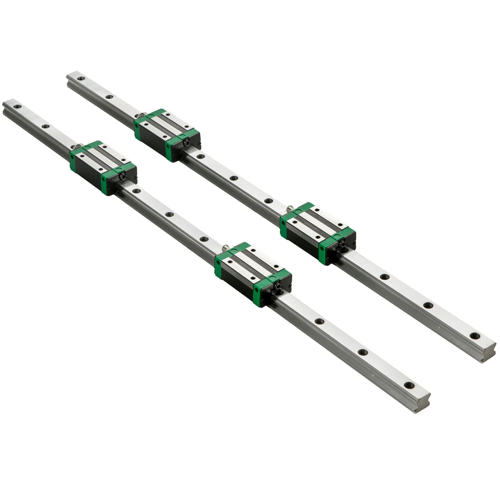 VEVOR Set di Guide per Cuscinetti Lineari, Modello HSR20 1700mm Guida Lineare, 2 Guide di Scorrimento Lineari con 4 Blocchi Cuscinetti e 1 Binario Filettato, Guida Lineare Ferroviaria Uso per Torni