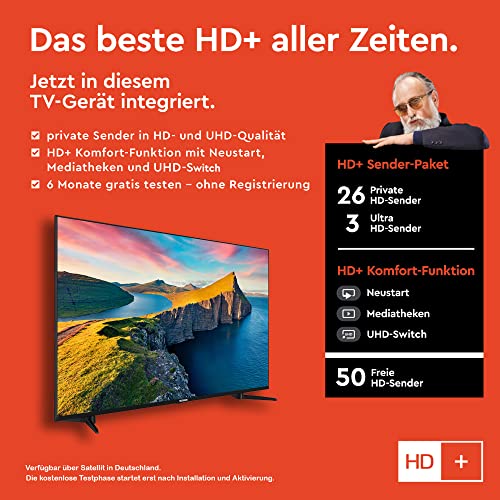 Telefunken QU43K800 43 Zoll QLED Fernseher/Smart TV (4K UHD, HDR Dolby Vision, Triple-Tuner, Bluetooth, WLAN, Netflix, uvm) - Inkl. 6 Monate HD+, schwarz – Bild 3