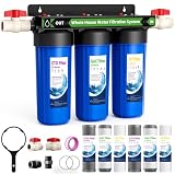 Whole House Filtration System,3-Stage Whole House Water Filter System,Reduces Chlorine Odor Bad Taste, Improves Skin Health, 3/4' Ports with...