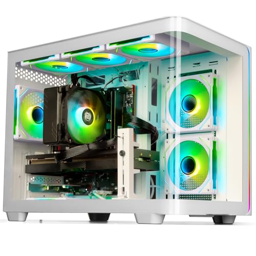 Image of LXZ Gaming PC Desktop - Ryzen 7 9700X, Radeon RX 9060 XT 16GB, 32GB DDR5 RAM, 2TB NVMe 4.0 SSD, 850W PSU - Ready for 1440p & 4K 8K Gaming, VR, and Streaming Tower Computer (White)