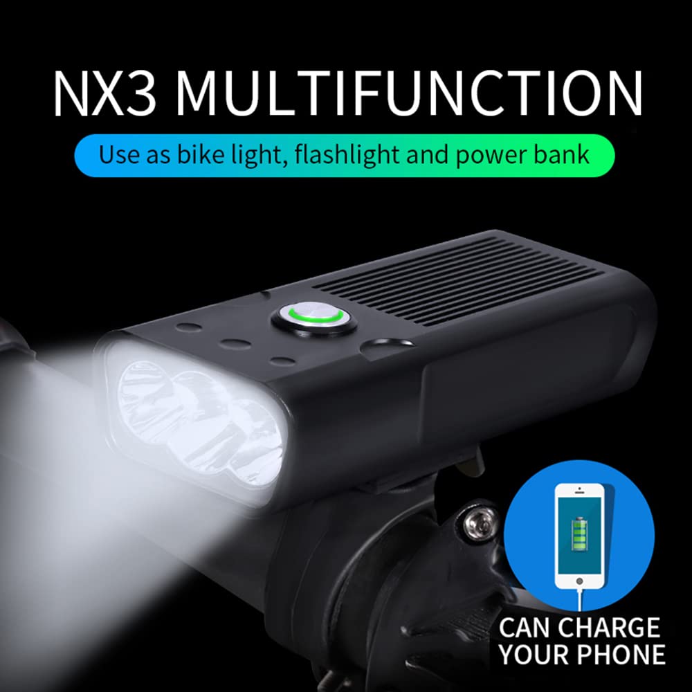 TIORU 3800Mah Bicicletta Luce T6 USB Ricaricabile Lampada da Bici IPX5 Impermeabile LED Faro Come Power Bank MTB Bike Accessori