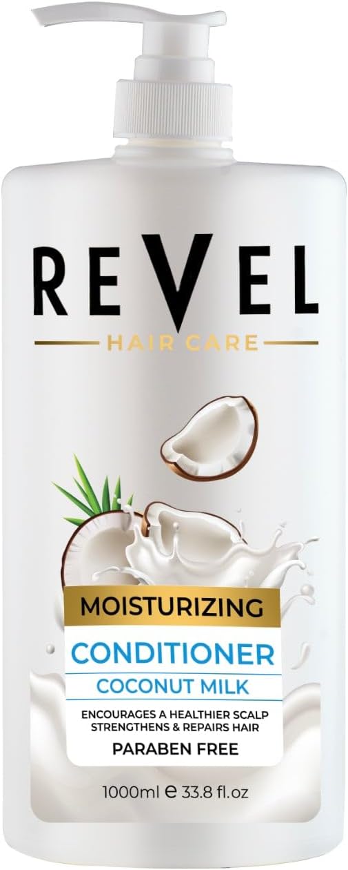 Revel Hair Care Anti Hair Fall Coconut Milk Moisturizing Conditioner 1000ml, For Hairs, encourages a healthier scalp strengthens & repairs Hair, Paraben Free