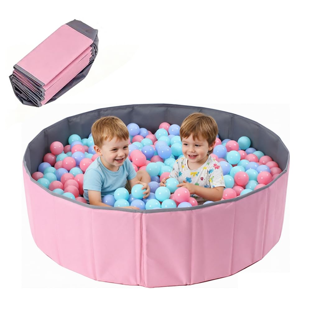 KQWVZ Baby Ball Pit, 80CM Foldable Foldable Kids Ball Pool, Portable Dog Ball Pit, Round Kids BallPit, Game Play BallPool, Balls Pool for Dogs Cat Indoor Outdoor, Balls Not Included