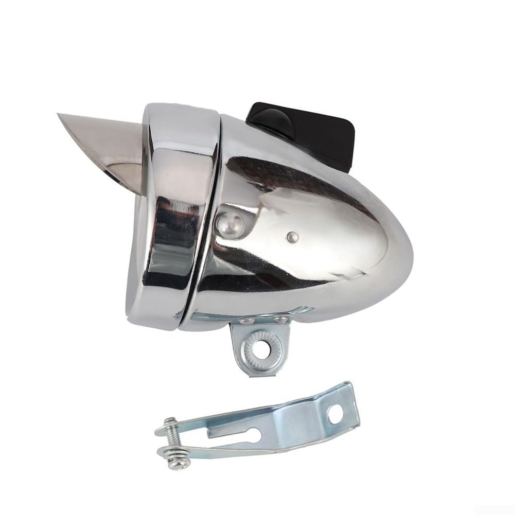 Vintage Bicycle LED Light Headlight, Retro Metal Shell Bike Front Light LED Head Lamps(Silver)