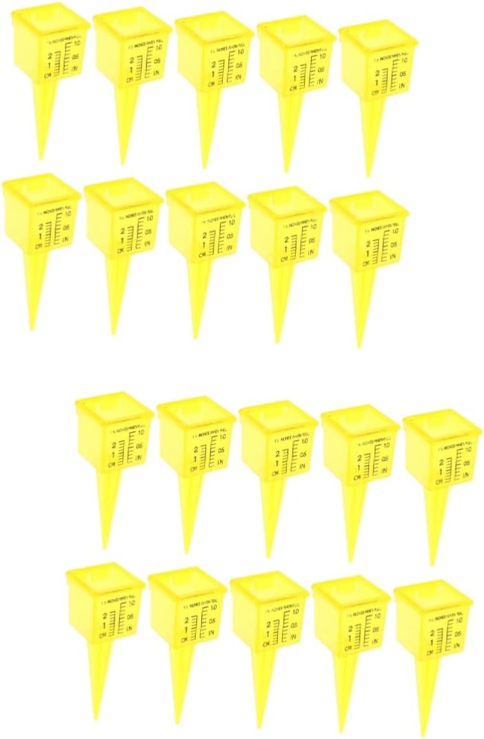 2sets Outdoor Rain Gauge 1.5 Plastic Rain Gauge Stake Landscape Water Measure Easy to Install 10pcs*2