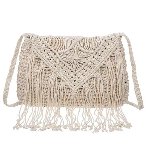 GLEAVI Strandtasche mit Fransen Damen...