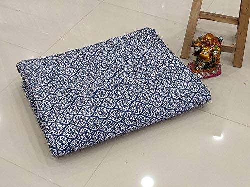 Colcha Kantha índigo de algodón acolchado de 150x230 cm para decoración bohemia 4