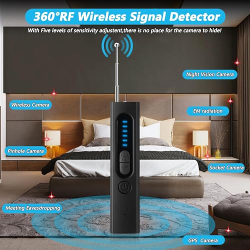 Image of Luteti Hidden Camera Detectors, Bug Spy Camera Finder, Infrared RF GPS Tracker Listening Devices Anti-Spy Detector with Viewfinder, 6 Modes & 5 Levels Sensitivity for Travel Hotel Office Bathroom