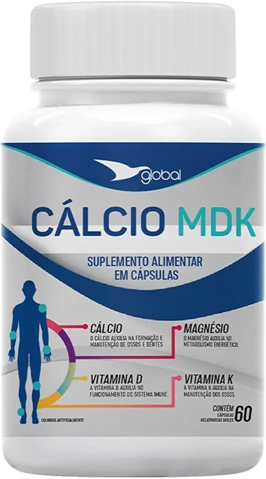 Cálcio MDK Global Suplementos 60 Cápsulas