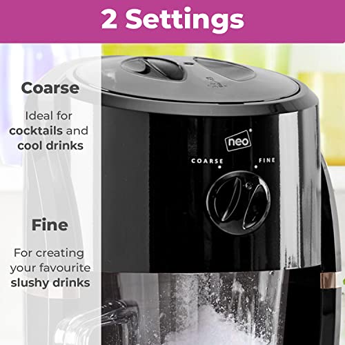Neo Ice Crusher Slush Machine Electric Crushed Ice Maker with Removable Jug for Blending Slushies, Cocktails, Frappe, Coffee and Iced Tea (Black and Copper) - Image 4