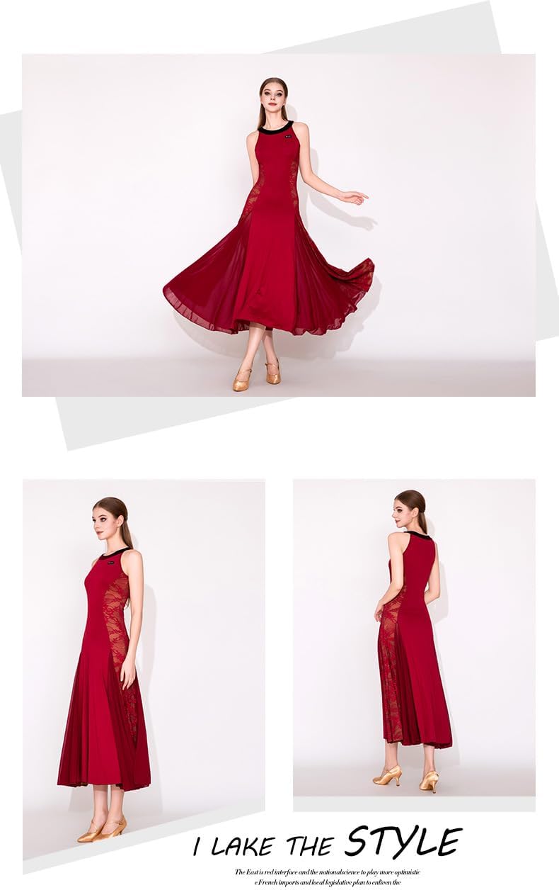 HEARTTOUCH Women Ballroom Dance Dress Modern Waltz Tango Dance Costume National Standard Dresses for Competition