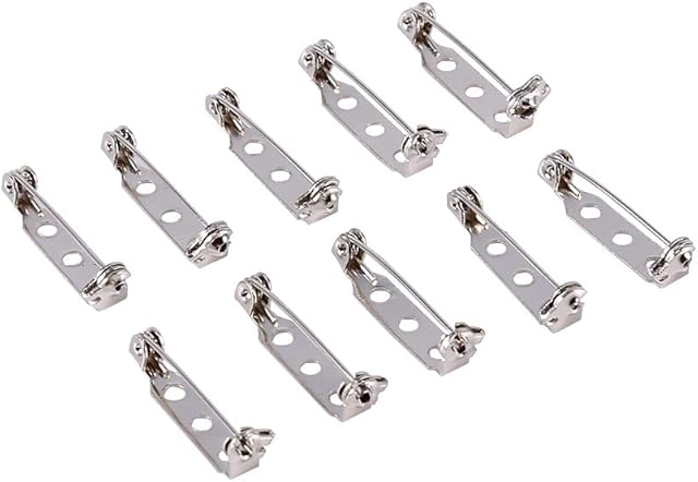 Brooch Pins, 50Pcs Silver Bar Pins Backs Safety Clasp for Badge Insignia Citation Bars Making Corsage Name Tags Toy Pins and Jewelry Making(25mm)