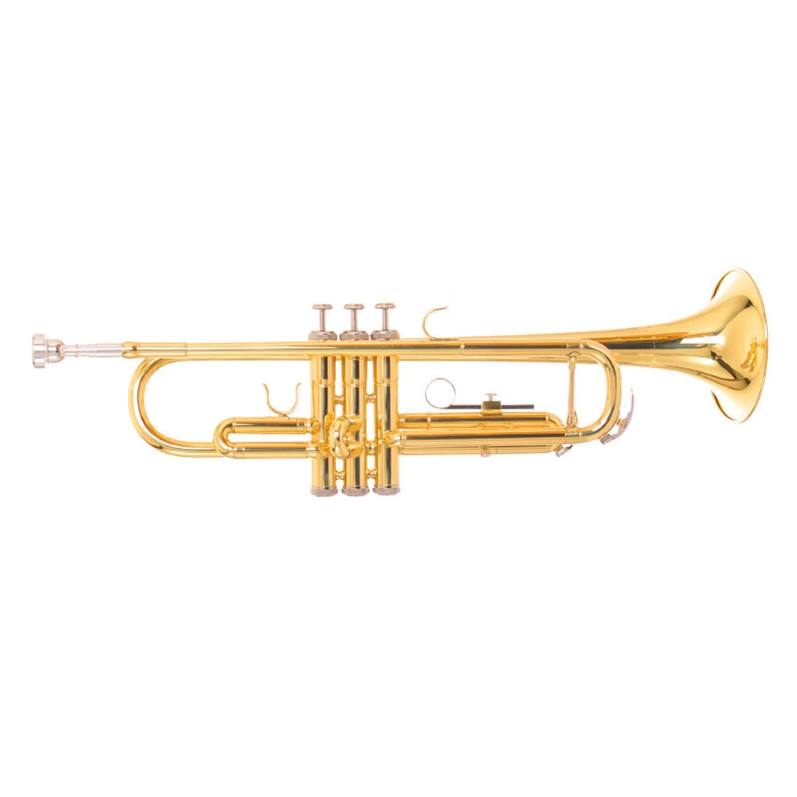 Trompeta Plana En Si Instrumento Profesional Para Principiantes Cuerno De Pistón Dorado