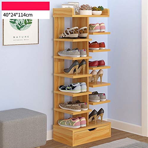 Vestiaire meuble à chaussures double rangée couleur bois naturel