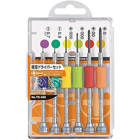 Vessel Precision Screwdriver Set TD-56S / +0, 00, 000, 0000, -0.7, -0.9 Cover