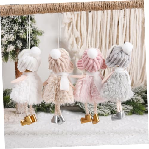 Muñecas colgantes de peluche jojofuny para el árbol de Navidad en un set de 4 piezas 6