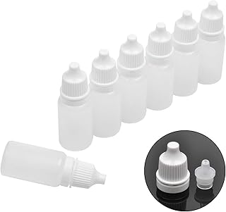 50 PCS Plastic Dropper Bottle Drop Bottles Empty Squeezable Eye Liquid Essential Oil Squeeze Bottle Small Dropper Refillable Containers with Caps 10ml