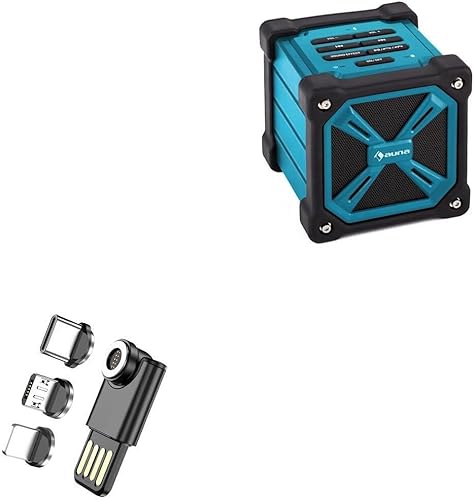 BoxWave Cable compatible con Auna TRK-861 - MagnetoSync Mini Adapter, Cable de Carga Imán USB Tipo-C Micro USB para Auna TRK-861 - Negro Azabache