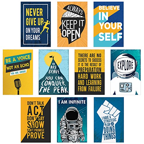 Image of Chaka Chaundh Motivational Wall Posters for Room (Set of 10) - Inspirational Art for Boys - 18 X 12 Inches