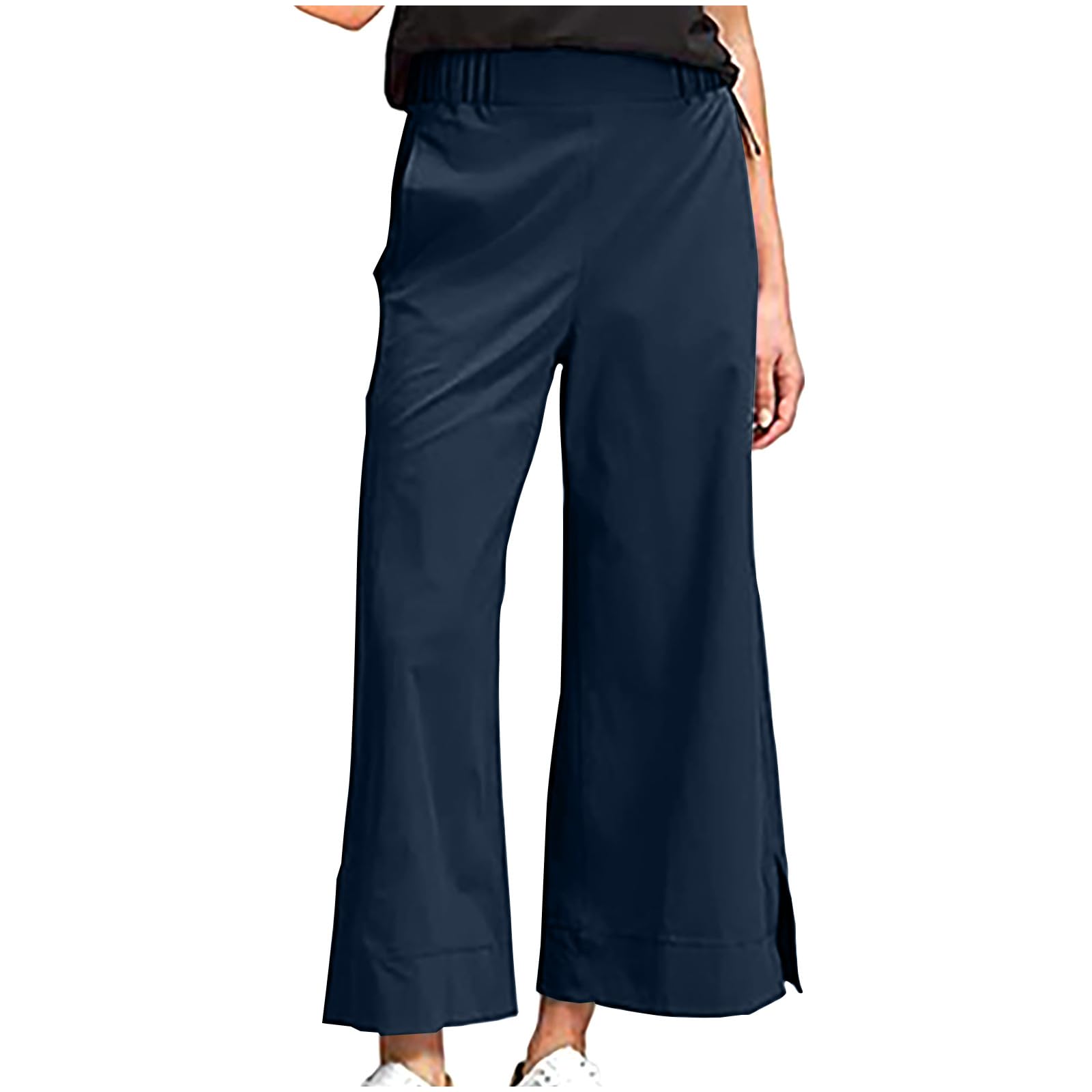Linen Pants Women High Waisted Palazzo Pants for Women Plus Size Dressy Casual Trousers Beach Vacation Office Work