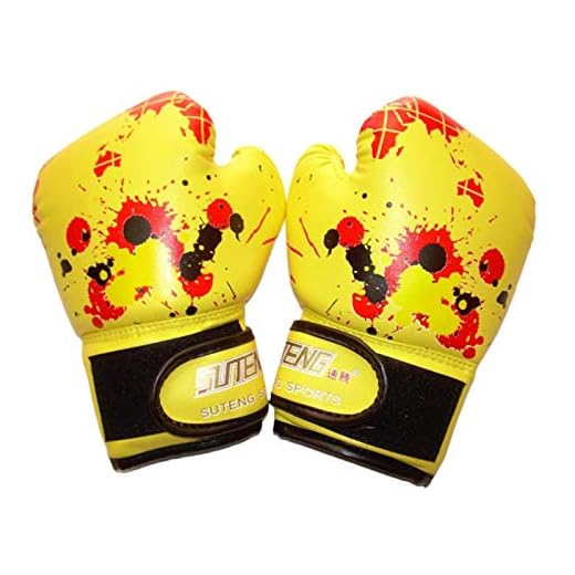 1 Paar Kinder-Boxhandschuhe, für Kinder 2–11 Jugend Jungen Mädchen Kleinkind PU Cartoon Sparring Training Boxhandschuhe für Kickboxen, Boxsack, Fokuspads (gelb)