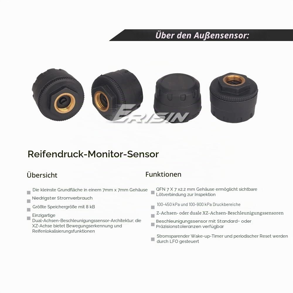 erisin TPMS 4 Sensor Adapter Empfänger Kit Auto USB TPMS Interne Reifendrucksensoren Reifendruckkontrolle Ersatz für Android GPS Navigation Display