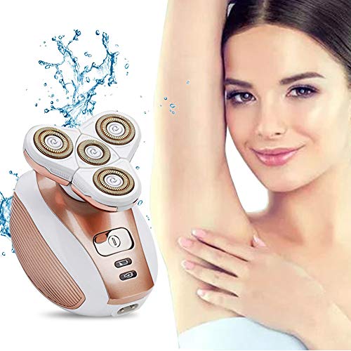 Painless Hair Remover for Women, Rechargeable Waterproof Electric Shaver, Cordless Electric Razor for Legs Face Lips Bikini Body Trimmer - As Seen On TV (Rose Gold)