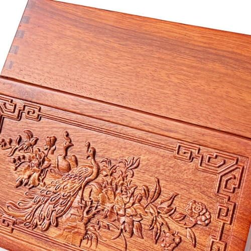 Boîte de rangement de bijoux vitrine de bibelots bois sculpté main