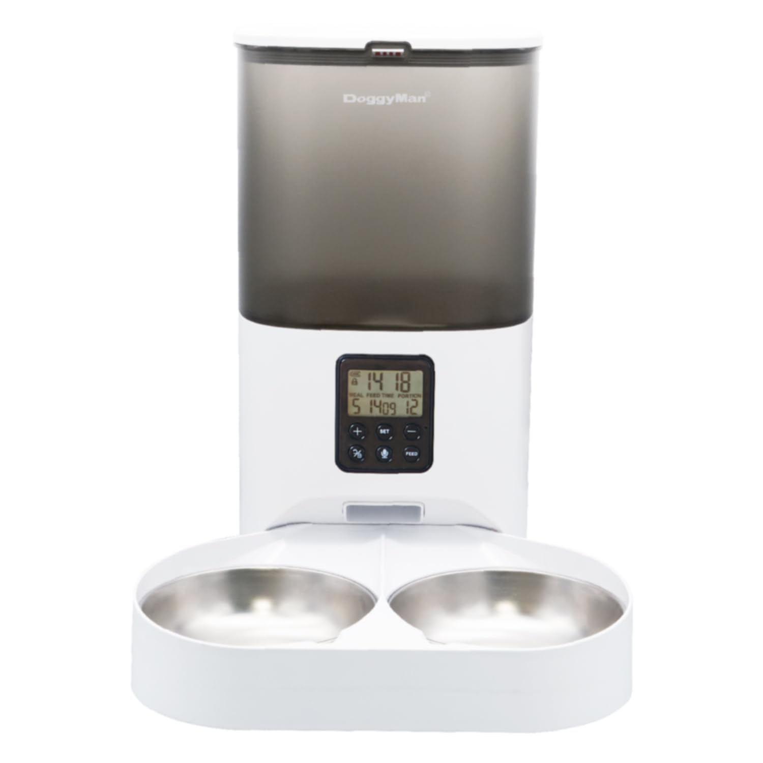 Amazon | ドギーマン なかよく食べる 自動給餌食器 ツイン